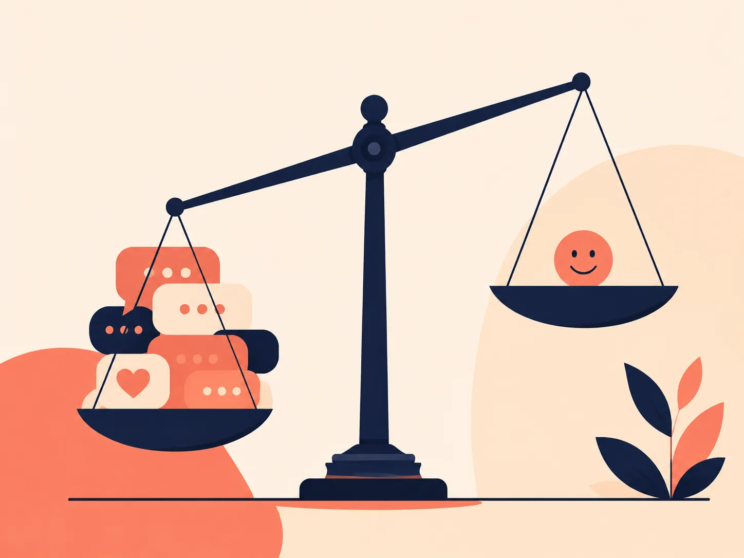Ilustracao sobre equilibrio ao responder ele
