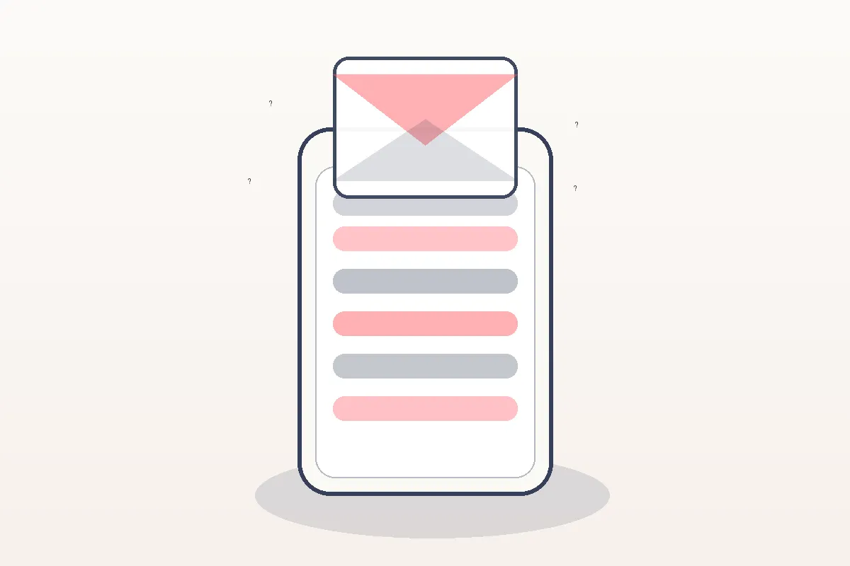 Ilustração conceitual do Correio Elegante com envelope digital sobre smartphone