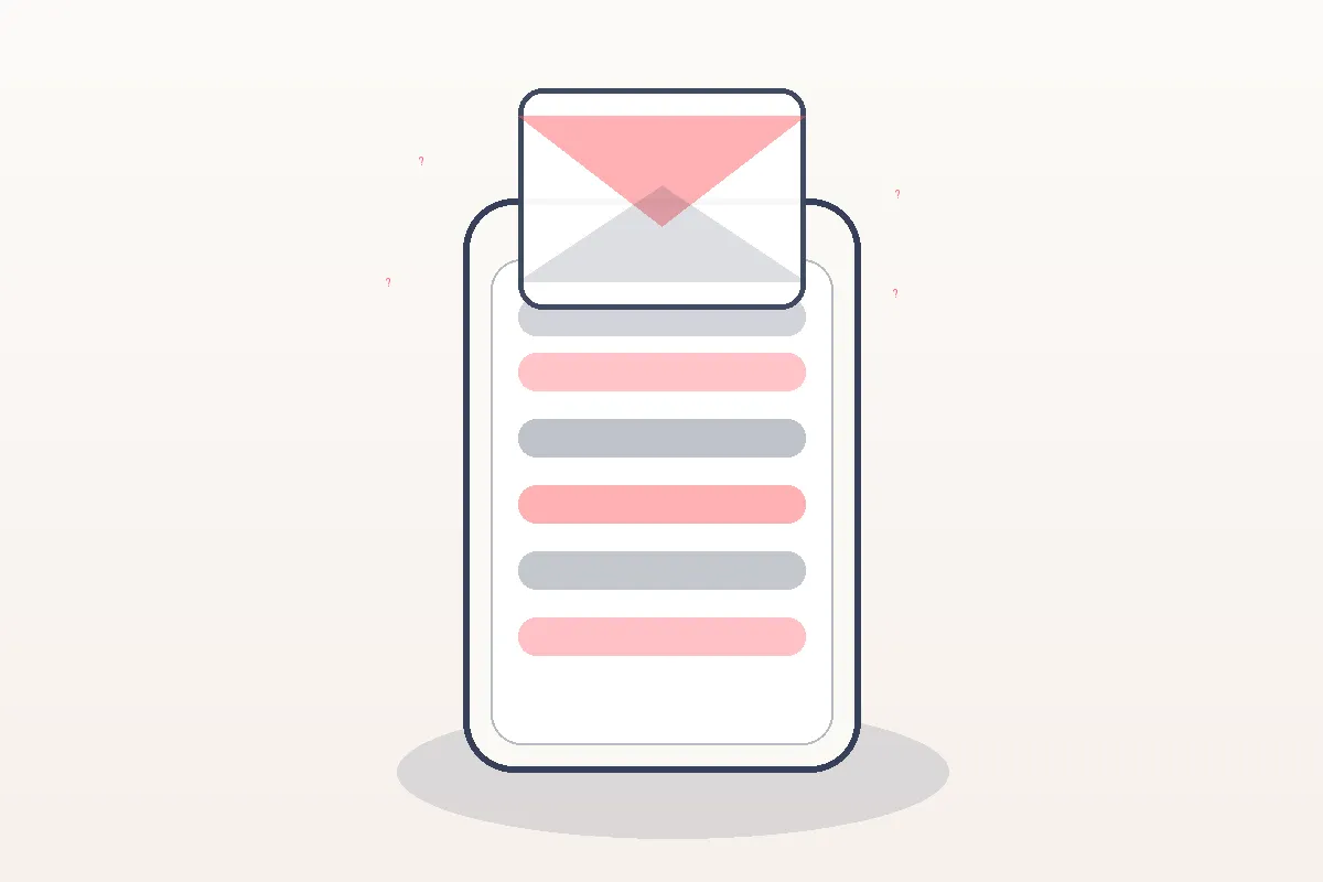 Ilustração conceitual do Correio Elegante com envelope digital sobre smartphone